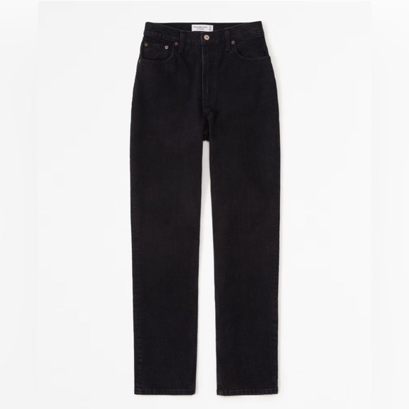 Abercrombie & Fitch The 90's Straight Curve Love Jeans Women's 24 Black - Picture 1 of 15